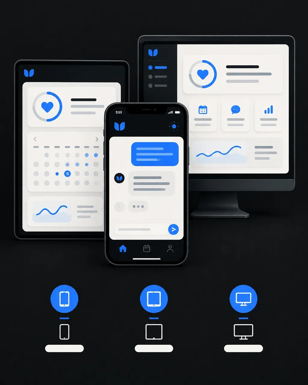 Cresipay Wellness care interface presented across mobile, tablet, and desktop screens